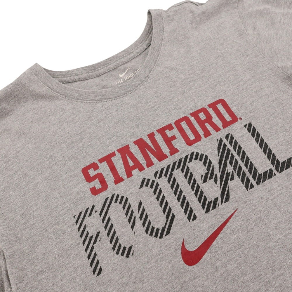 Nike Stanford Football T-Shirt Mens Large Gray Just Do It Athletic Cut Tee